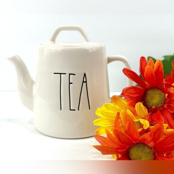 Rae Dunn Artisan Collection By Magenta Tea Pot White & Black - Picture 3 of 9
